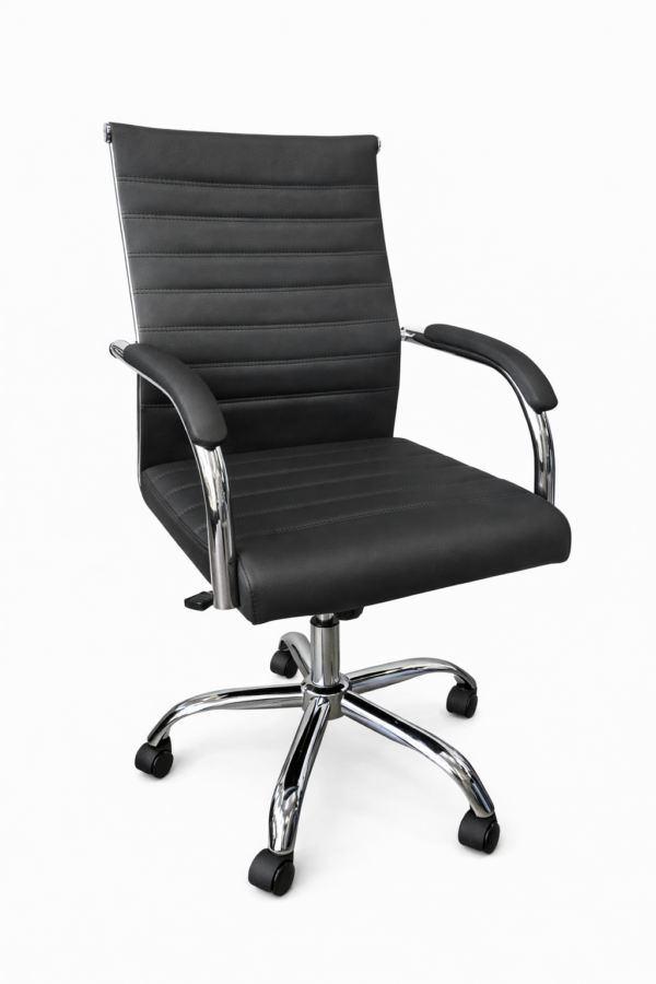 Cadeira Diretor Esteirinha Florença Relax Couro PU Preta