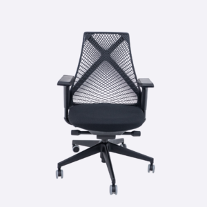 Cadeira Escritório Presidente Tela Bix-X+ Autocompensador Slider Braços 4D Shift Plaxmetal Preta