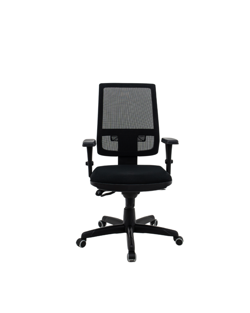 Cadeira Escritório Presidente Brizza Plaxmetal Autocompensador Slider Braço 3D Rodízios PU Couro Preta