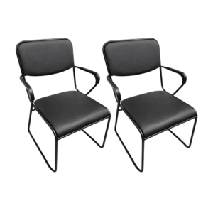 Cadeira Fixa Base Preta com Braço W-221 B.Hoff - Kit 02