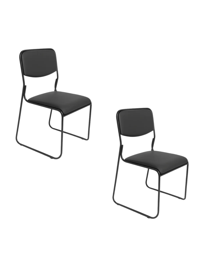 Cadeira Interlocutor Fixa Base Preta W-21 B.Hoff - Kit 02