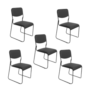 Cadeira Interlocutor Fixa Base Preta W-21 B.Hoff - Kit 05