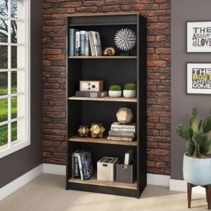 Armário Alto Aberto Web Office Calvi com Preto (68x36x160)