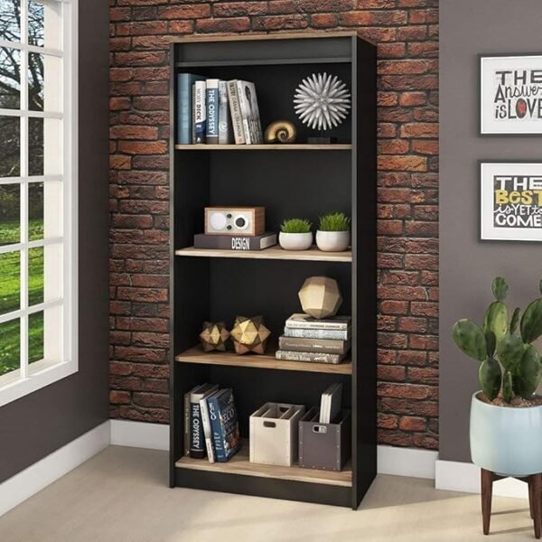 Armário Alto Aberto Web Office Calvi com Preto (68x36x160)