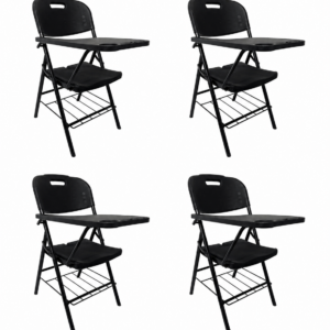 Kit 04 Cadeira Escolar Universitária Dobrável Prancheta