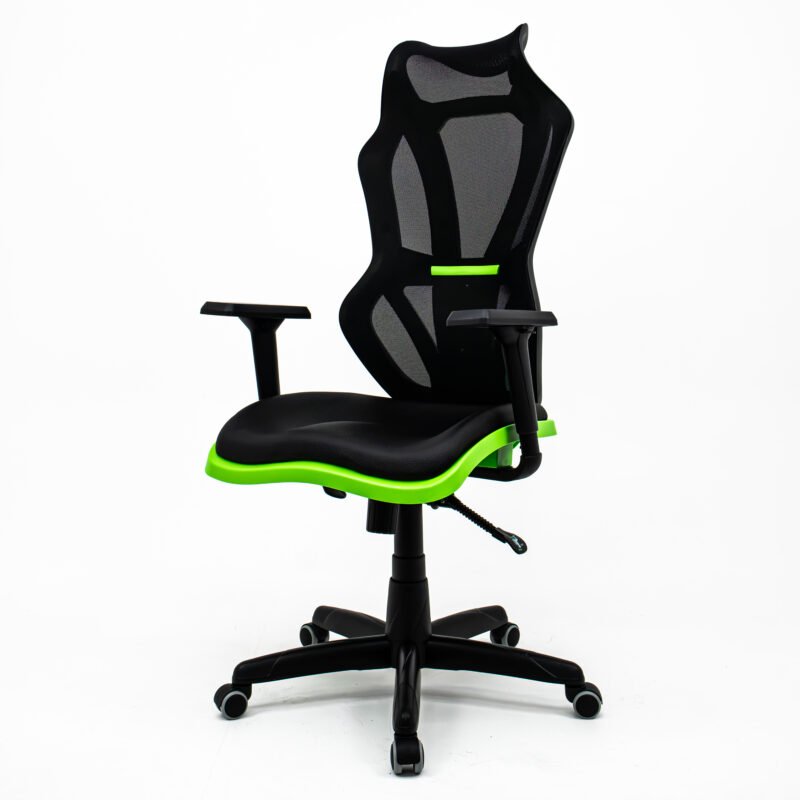 Cadeira escritório Presidente Gamer Vizon DZ Plaxmetal Relaxsystem Preta/Verde