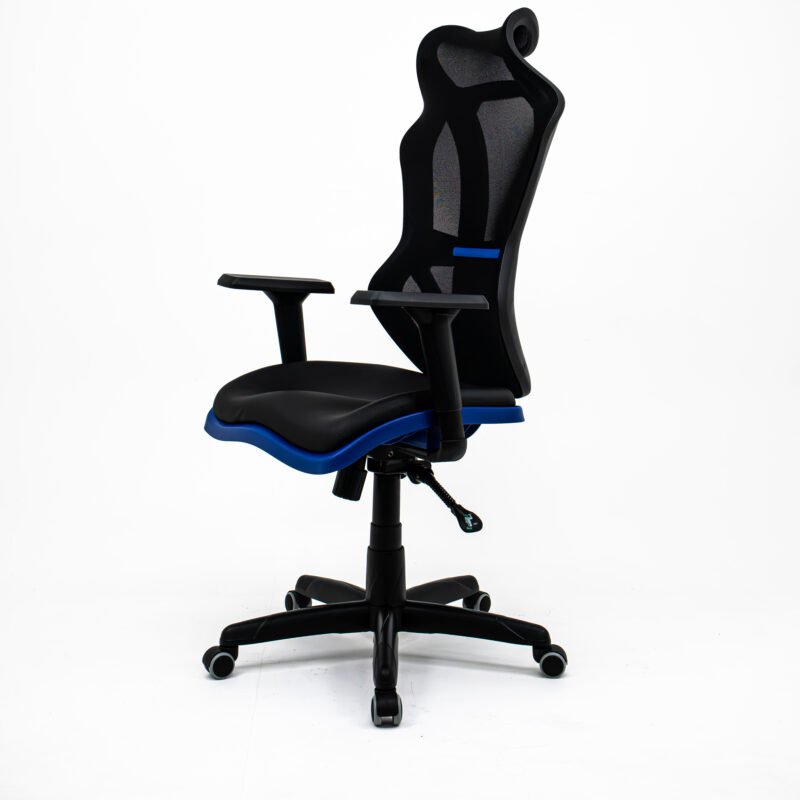 Cadeira Escritório Presidente Gamer Vizon DZ Plaxmetal Relaxsystem Preta/Azul