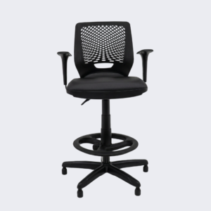 Cadeira Caixa Beezi Standard Plaxmetal Braços Reg Preta