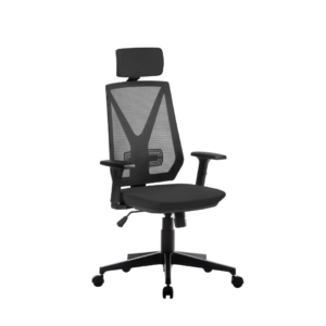 Cadeira Escritório Presidente Home New Backsystem Rhodes com Apoio de Cabeça Braço Jetta 2D Preto