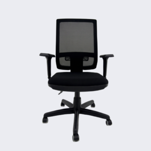 Cadeira Presidente Brizza Giratória BackSystem NR17 com Braços Shift 3D Assento Poliéster Plaxmetal Preta