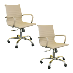 Kit 02 Cadeiras Diretor Esteirinha Charles Eames Relax Nude