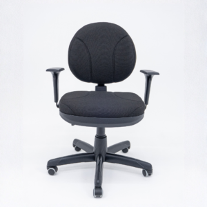 Cadeira Executiva Back System Operativa c/ Braços Reguláveis Revestimento Tecido com Costura Plaxmetal Preta
