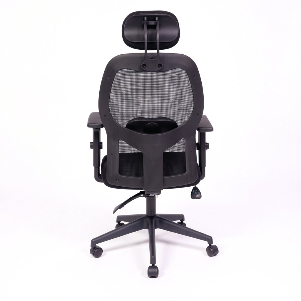 Cadeira Escritório Presidente Tela Mesh W-43C Preta Braço 2D - Imagem 5