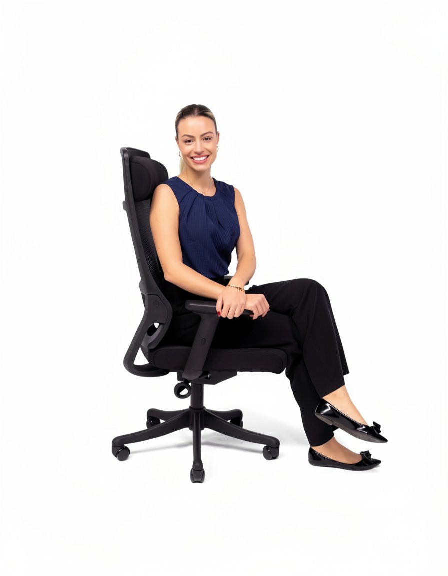 Cadeira Presidente Ultra E-9024 Syncron Espuma Preto - Imagem 9