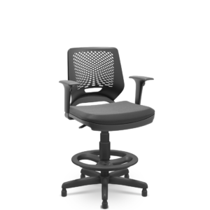 Cadeira Caixa Beezi Standard Plaxmetal Braços Reg Preta