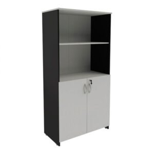 Armário Estante Escritório New City Cinza Preto Web Office