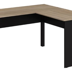 Mesa em L 1,60cm Escritório New City Pé Painel Calvi com Preto Web Office