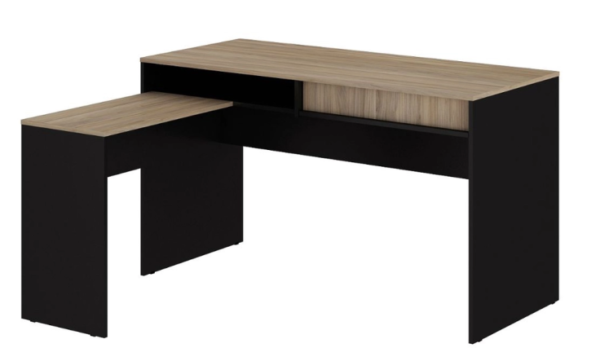 Mesa Retangular Dinâmica New City Calvin com Preto Web Office