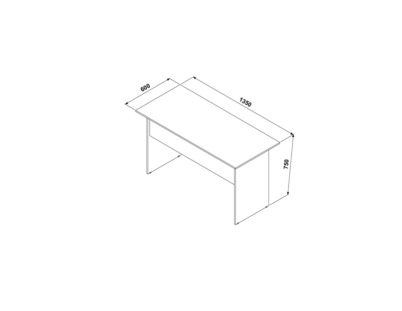 Mesa de Escritório New City I Calvi e Preta 135 cm Web Office - Imagem 3