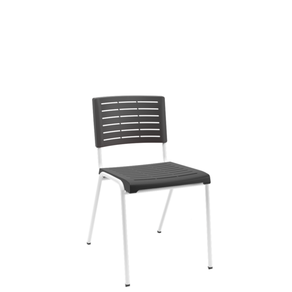 Cadeira Fixa Escritório Multiuso Niala Plaxmetal NR17 Preto