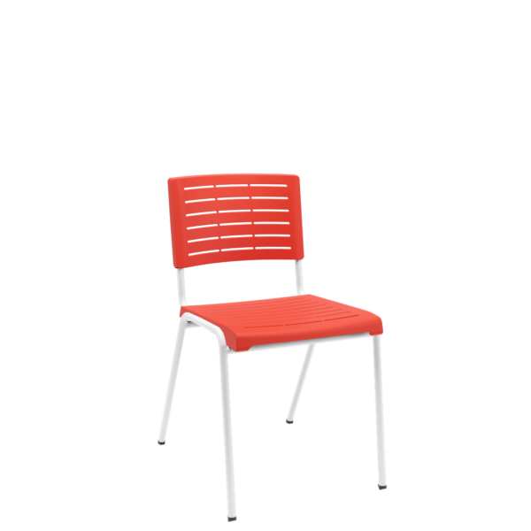 Cadeira Fixa Escritório Multiuso Niala Plaxmetal NR17 Vermelho