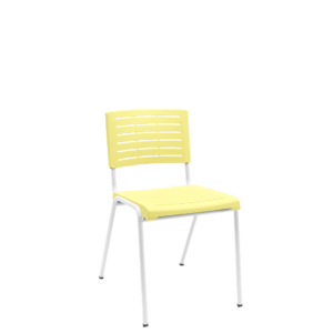 Cadeira Fixa Escritório Multiuso Niala Plaxmetal NR17 Amarelo Primavera
