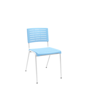 Cadeira Fixa Escritório Multiuso Niala Plaxmetal NR17 Azul Celeste
