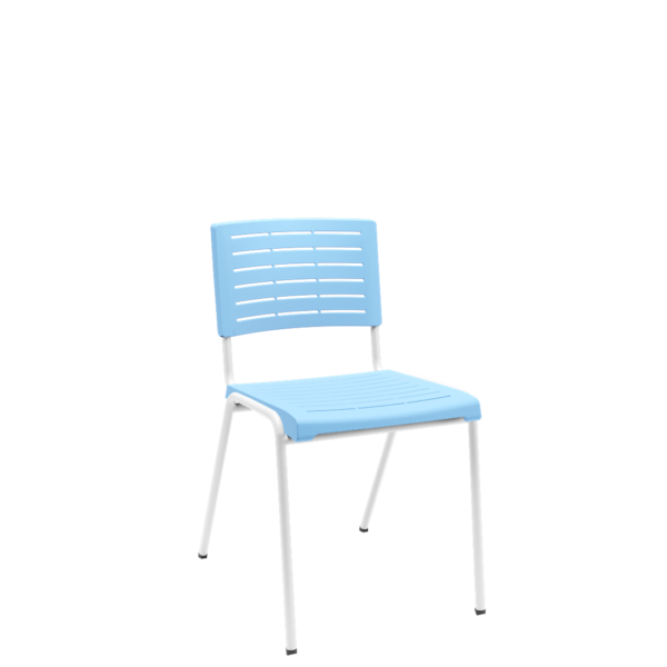 Cadeira Fixa Escritório Multiuso Niala Plaxmetal NR17 Azul Celeste