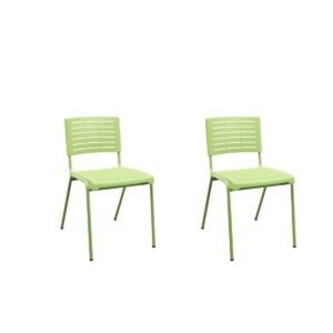 Kit 02 Cadeiras Fixa Multiuso Niala Plaxmetal Verde