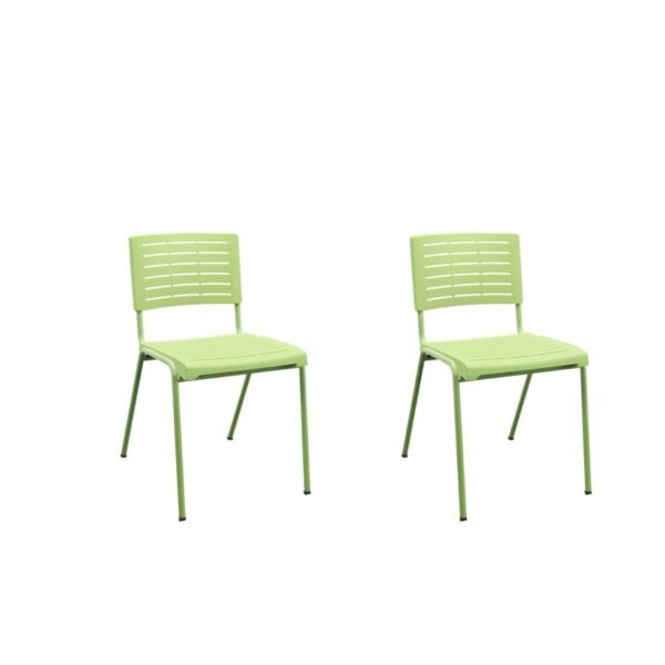 Kit 02 Cadeiras Fixa Multiuso Niala Plaxmetal Verde