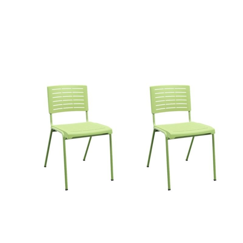 Kit 02 Cadeiras Fixa Multiuso Niala Plaxmetal Verde