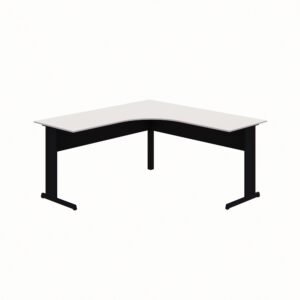 Mesa em L Angular Escritório New City Pé Metal Cinza/Preto