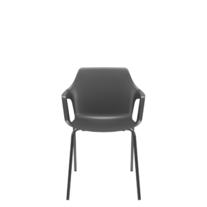Cadeira Fixa Aproximação 4 pés Vesper Plaxmetal Preta