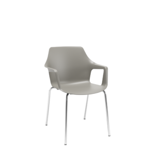 Cadeira Fixa 4 Pés Vesper Plaxmetal Cromada Basalto (Cinza)