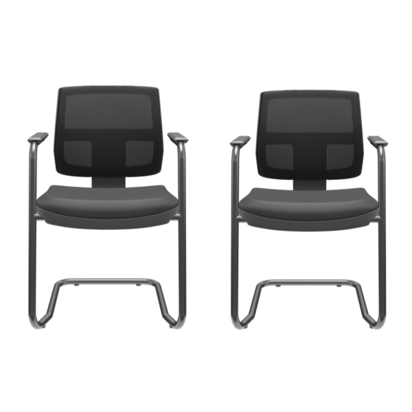 Kit 02 Cadeiras Fixas Brizza Plaxmetal S Assento Poliéster