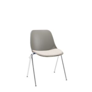 Cadeira Fixa Pés Crom Quick Basalto Estofado Poliéster Fendi