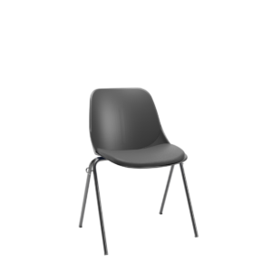 Cadeira Quick Preta Ass. Estofado Vinil Preto Emp. Plaxmetal