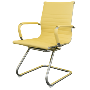 Cadeira Diretor Fixa Charles Eames Cromada Bege