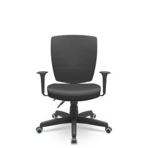 Cadeira Escritório Altrix Espaldar Alto Back Couro Eco Preto