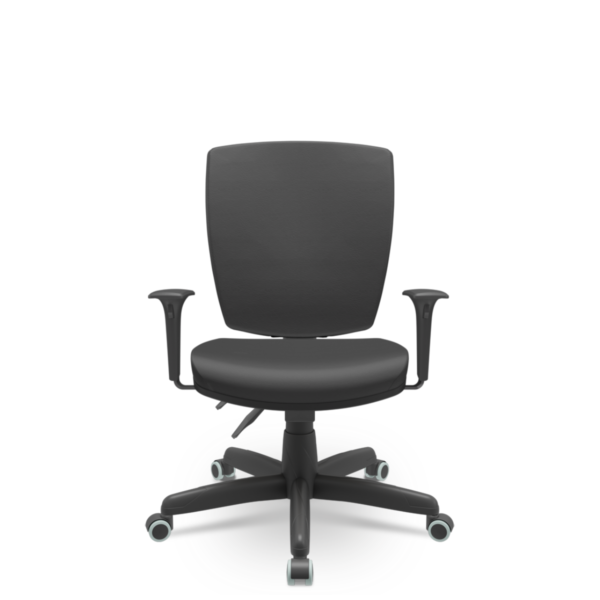 Cadeira Escritório Altrix Espaldar Alto Back Couro Eco Preto