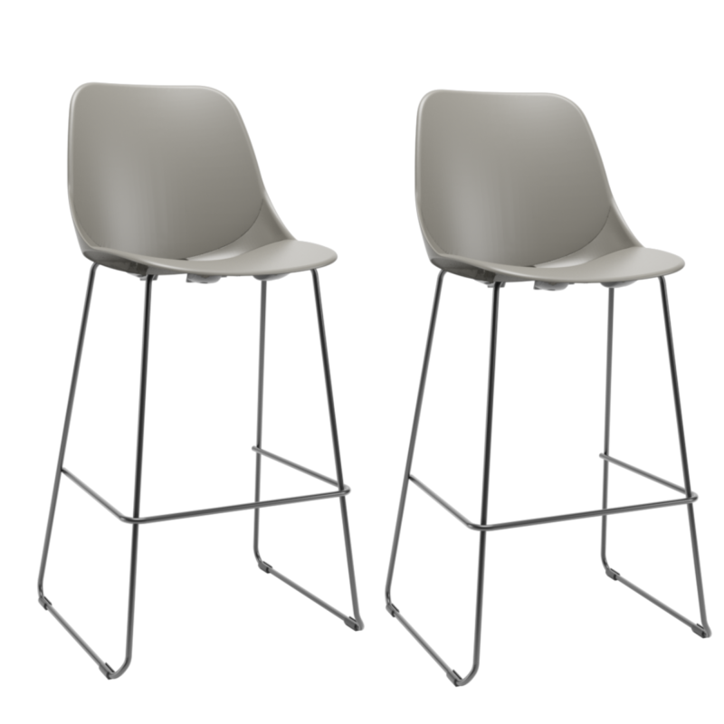 Banqueta Quick Trapezoidal Basalto/Cinza Plaxmetal - Kit 02