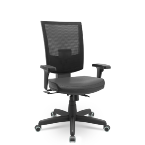 Cadeira Presidente Ergonômica Flash Plaxmetal com Tela Mesh Relaxsystem Couro Ecológico | Escritório e Home Office