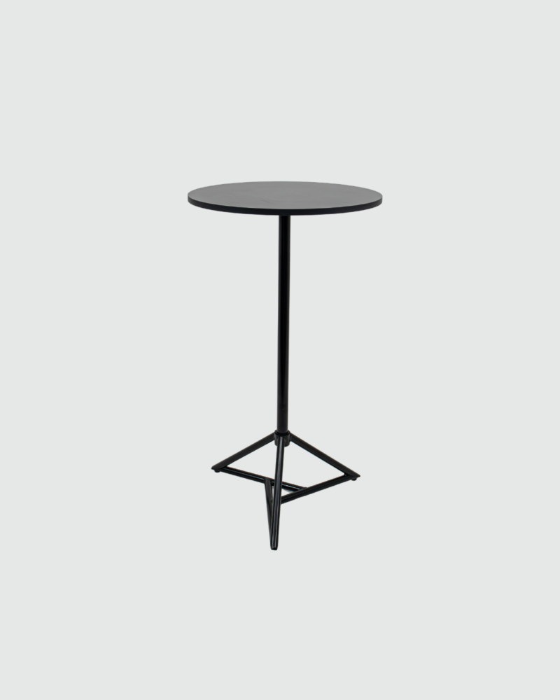 Mesa Bistrô Base Piramidal DOT D600 Plaxmetal Preta