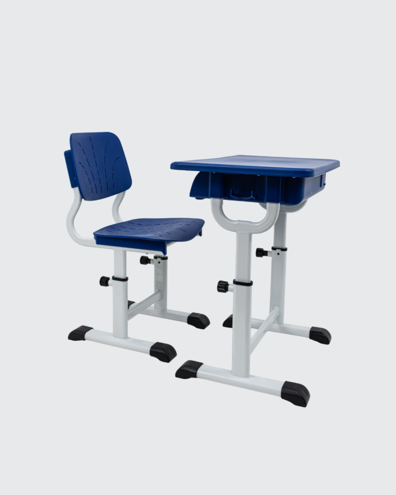 Conjunto Escolar Americano Branco com Azul