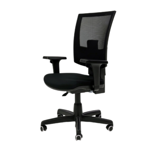 Cadeira Presidente Ergonômica Flash Plaxmetal NR17 Poliéster Preto com Back System, Braços Reguláveis e Rodízios PU