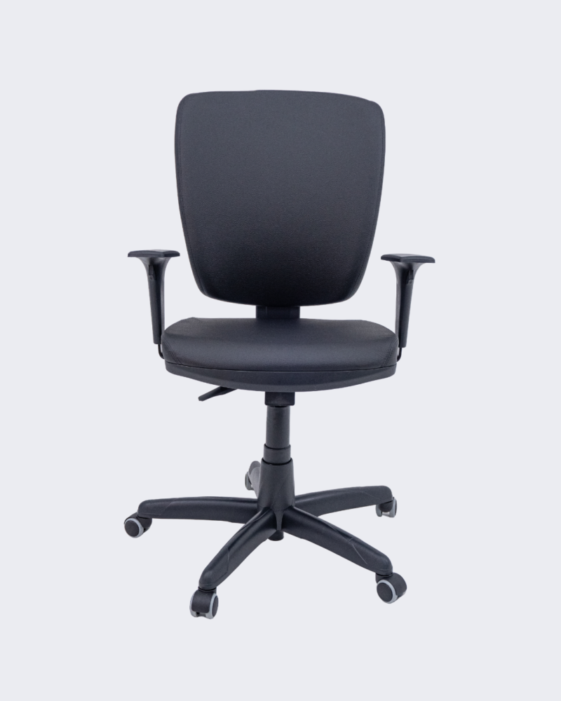 Cadeira Escritório Altrix Espaldar Alto Back Couro Eco Preto