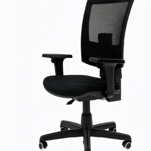 Cadeira Presidente Ergonômica Flash Plaxmetal NR17 Poliéster Preto com Back System, Braços Reguláveis e Rodízios PU
