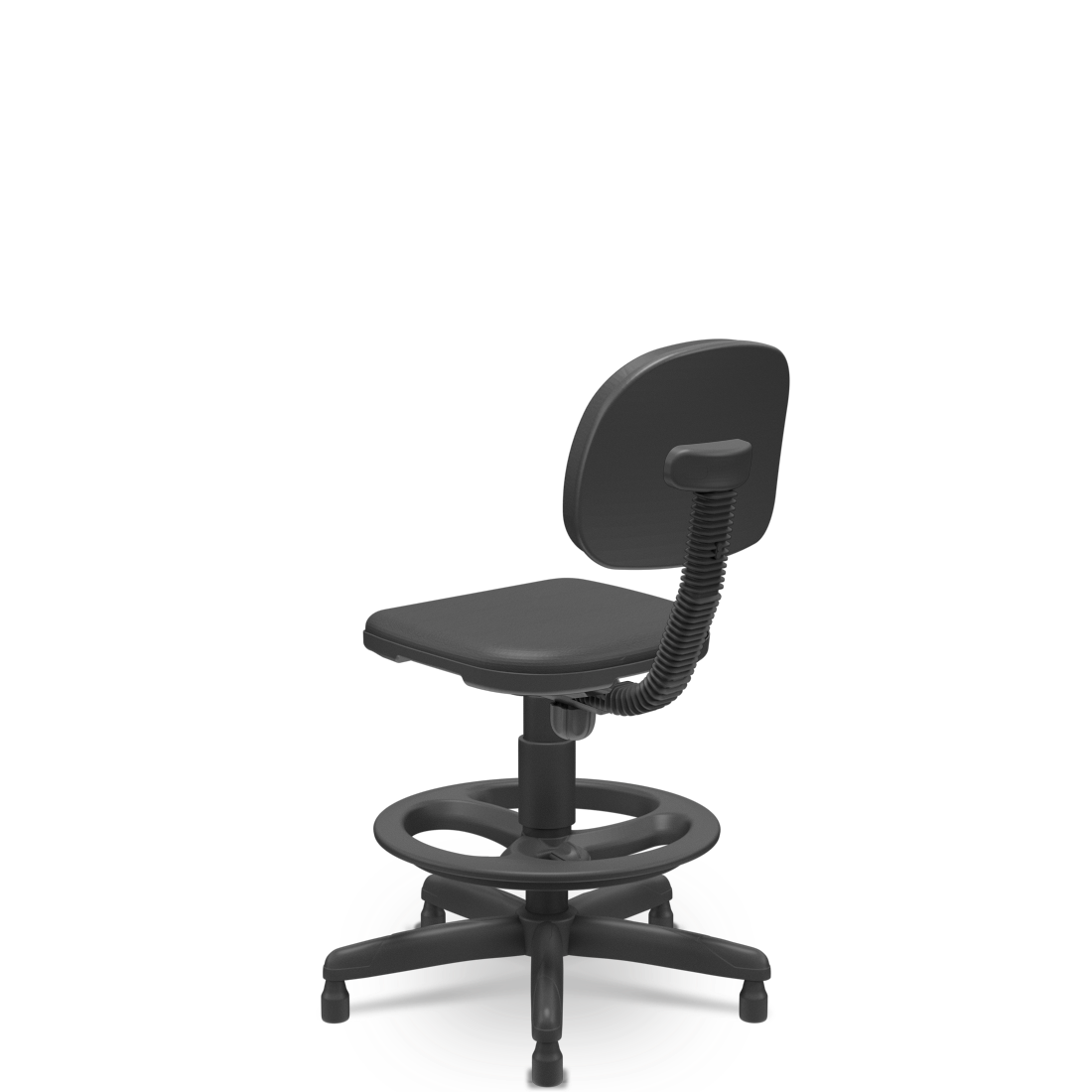 Cadeira Caixa Operativa Secretaria Plus Slim Couro Eco Preta - Imagem 2
