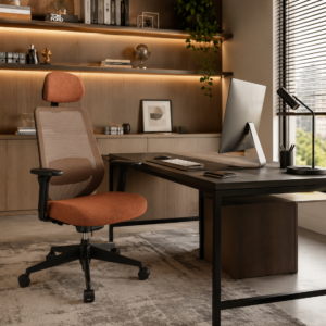 Cadeira Linx Plaxmetal Escritório Presidente NR 17 Ergonômica Braços 3D Laranja - 5 anos de Garantia