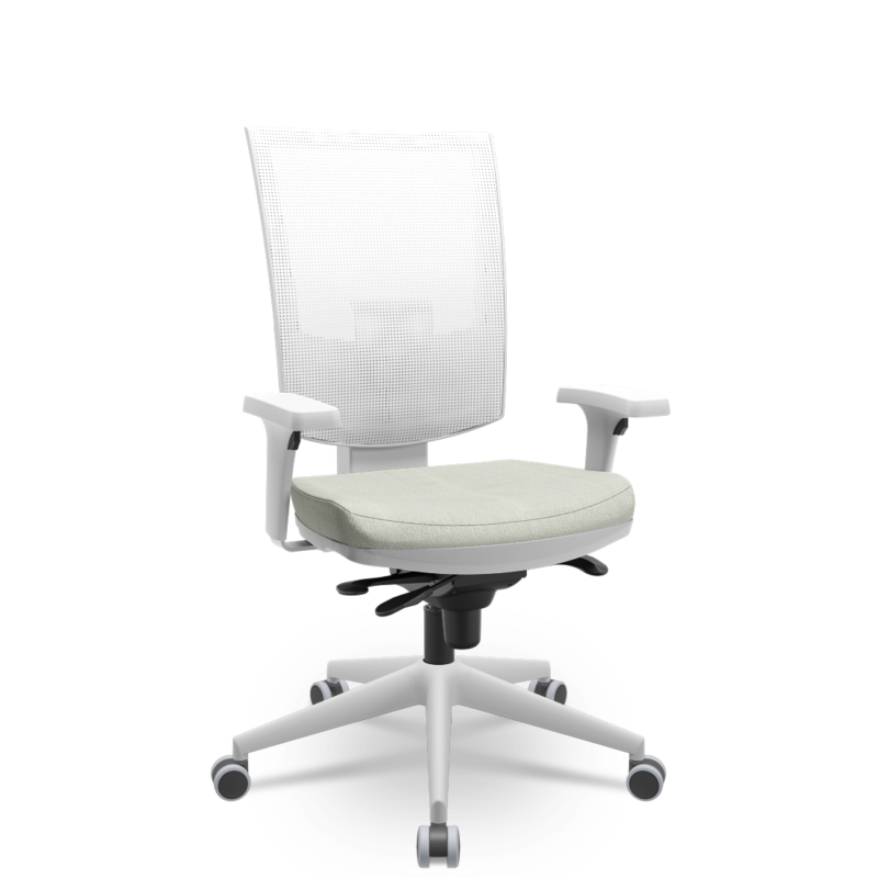 Cadeira Presidente Escritório Giratória Flash Cinza Slider Plaxmetal Assento Poliéster Cinza